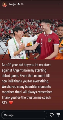 Tangkapan layar Story Instagram @ivarjnr. (c) Instagram/@ivarjnr