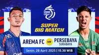 Link Live Streaming Super Big Match BRI Liga 1: Arema FC vs Persebaya Surabaya di Vidio